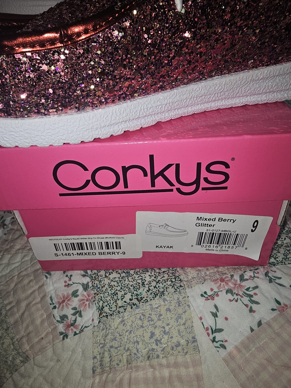 Corkys Glitter Boat Shoes in Rose Pink - Picture 3 of 6